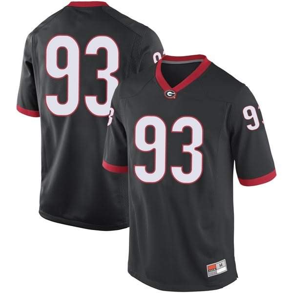 Men's Georgia Bulldogs #93 Antonio Poole Black Replica College NCAA Football Jersey MTA30M5W