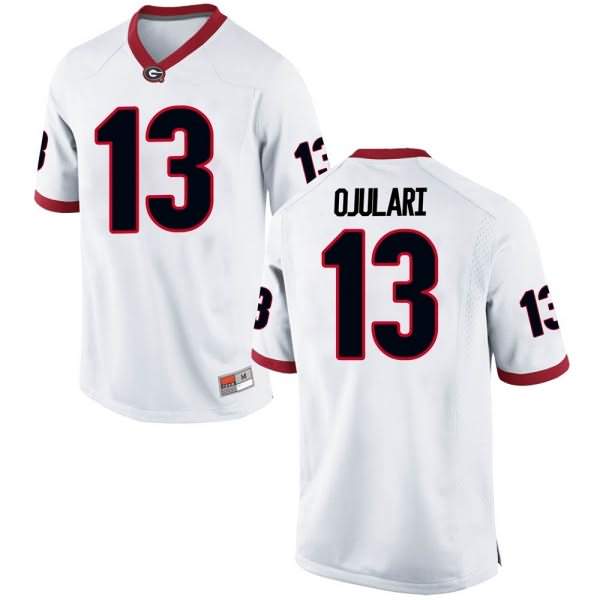 Men's Georgia Bulldogs #13 Azeez Ojulari White Replica College NCAA Football Jersey BRS38M4P