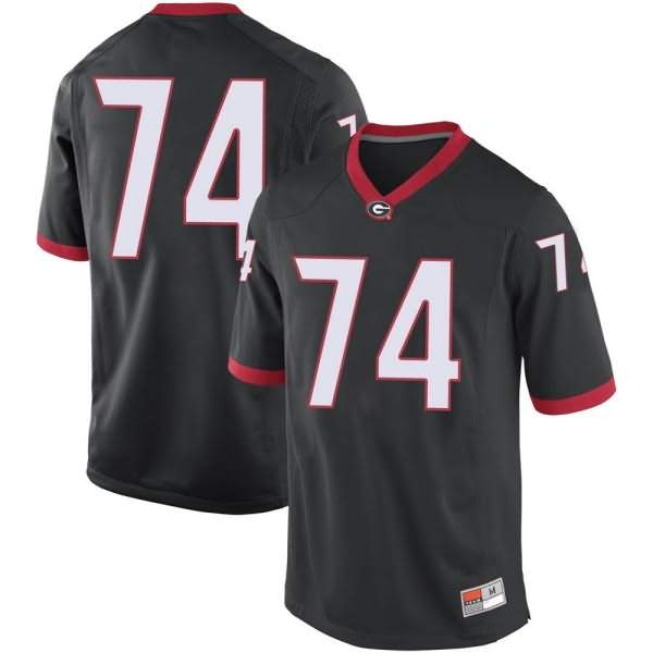 Men's Georgia Bulldogs #74 Ben Cleveland Black Replica College NCAA Football Jersey ZPM20M7Z