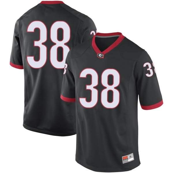 Men's Georgia Bulldogs #38 Brady Tindall Black Replica College NCAA Football Jersey ITH72M5Z