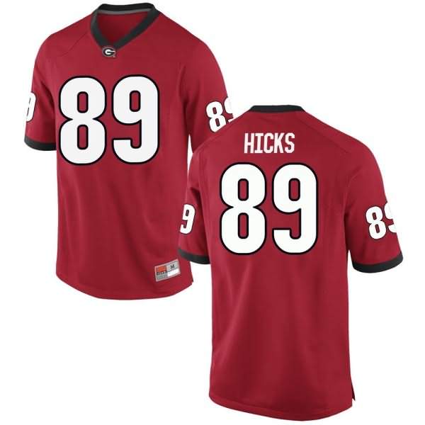 Men's Georgia Bulldogs #89 Braxton Hicks Red Replica College NCAA Football Jersey GWE32M8G