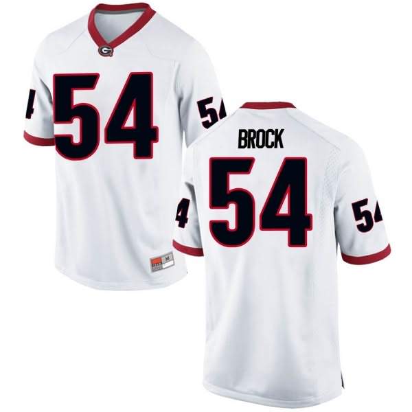 Men's Georgia Bulldogs #54 Cade Brock White Game College NCAA Football Jersey MBZ63M0Q