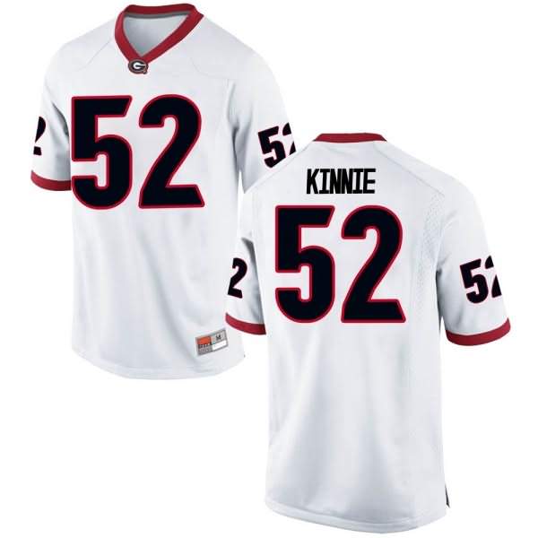 Men's Georgia Bulldogs #52 Cameron Kinnie White Replica College NCAA Football Jersey BXR74M7P