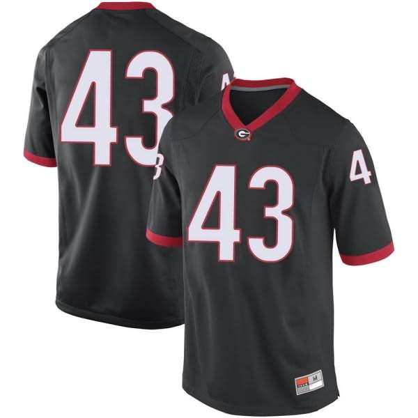 Men's Georgia Bulldogs #43 Chase Harof Black Replica College NCAA Football Jersey SUR77M5T