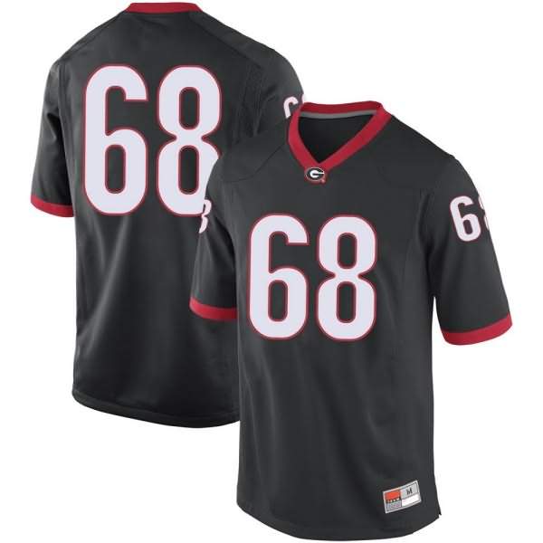 Men's Georgia Bulldogs #68 Chris Brown Black Game College NCAA Football Jersey KTH83M8O