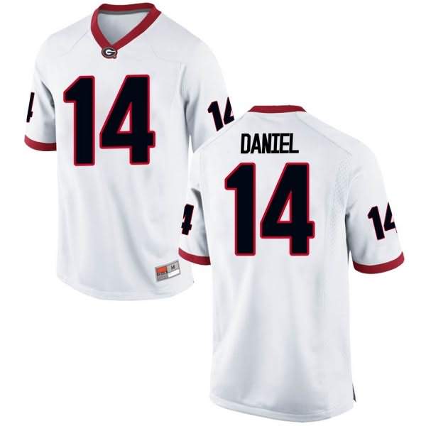 Men's Georgia Bulldogs #14 DJ Daniel White Replica College NCAA Football Jersey GVY86M0B