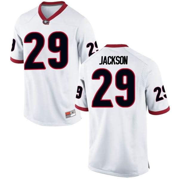 Men's Georgia Bulldogs #29 Darius Jackson White Game College NCAA Football Jersey KOC50M8Q