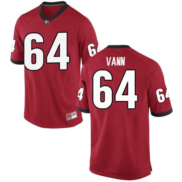 Men's Georgia Bulldogs #64 David Vann Red Game College NCAA Football Jersey EZB53M1P