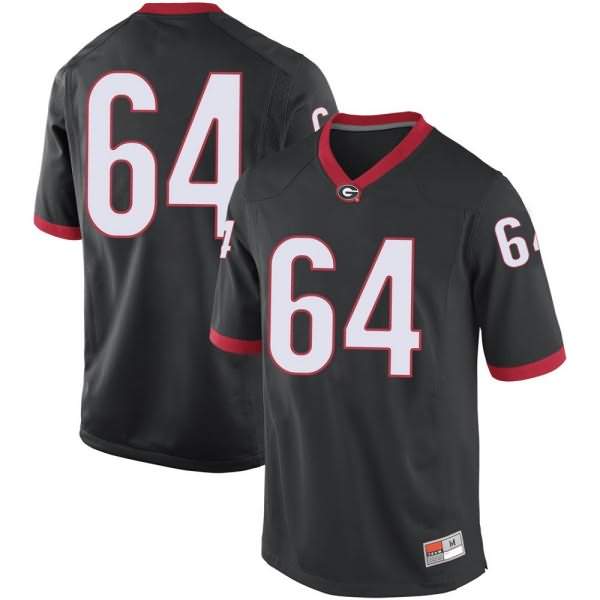 Men's Georgia Bulldogs #64 David Vann Black Replica College NCAA Football Jersey RCF82M5A