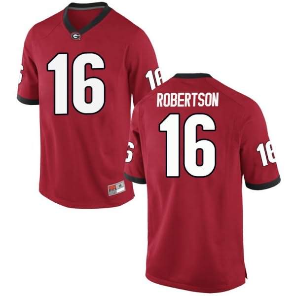 Men's Georgia Bulldogs #16 Demetris Robertson Red Game College NCAA Football Jersey RID85M8V