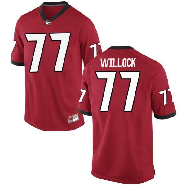 Men's Georgia Bulldogs #77 Devin Willock Red Game College NCAA Football Jersey YOS10M7M