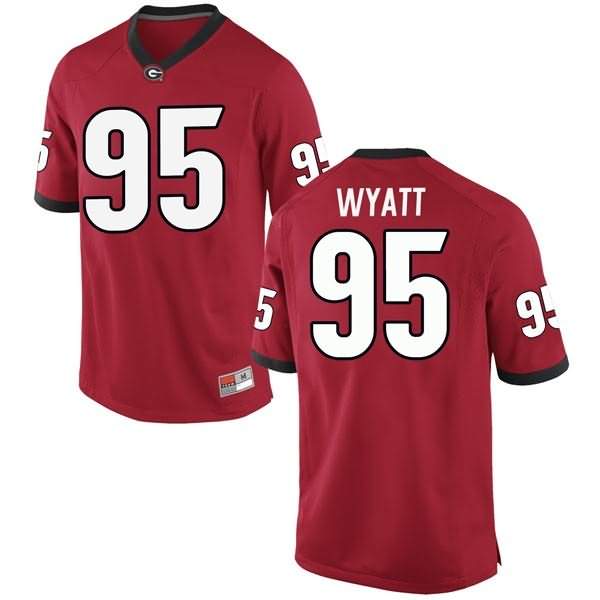 Men's Georgia Bulldogs #95 Devonte Wyatt Red Replica College NCAA Football Jersey DDL64M8A