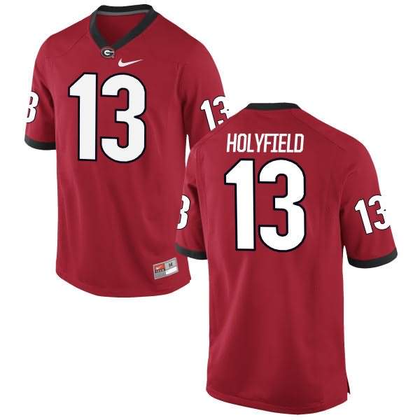 Men's Georgia Bulldogs #13 Elijah Holyfield Red Limited College NCAA Football Jersey JZG84M0I