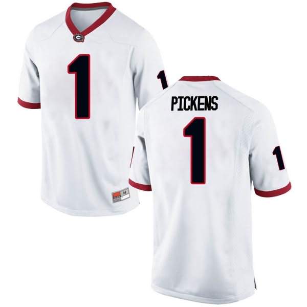 Men's Georgia Bulldogs #1 George Pickens White Replica College NCAA Football Jersey IEV00M5P