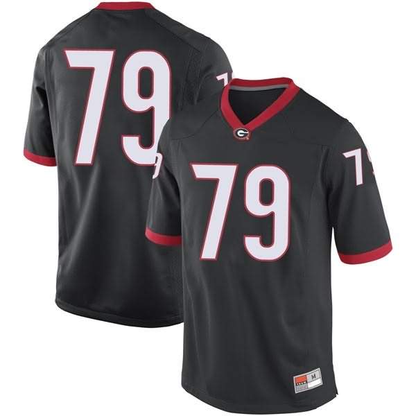 Men's Georgia Bulldogs #79 Isaiah Wilson Black Replica College NCAA Football Jersey PNF73M1R