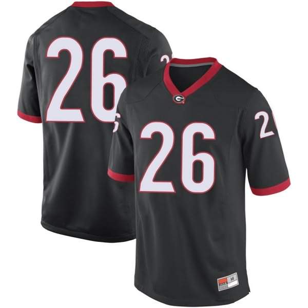 Men's Georgia Bulldogs #26 Jackson Muschamp Black Replica College NCAA Football Jersey RBT55M1V