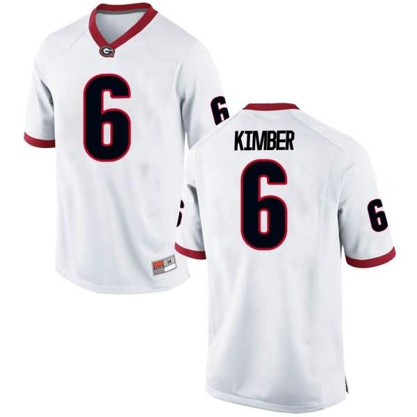 Men's Georgia Bulldogs #6 Jalen Kimber White Replica College NCAA Football Jersey CKH03M2B