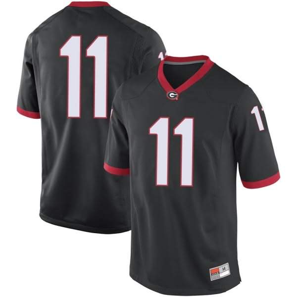 Men's Georgia Bulldogs #11 Jermaine Johnson Black Replica College NCAA Football Jersey PWN30M2J