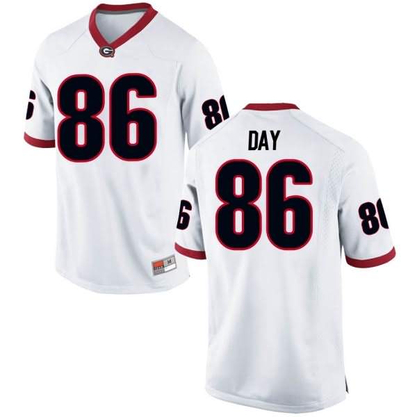 Men's Georgia Bulldogs #86 John FitzPatrick White Replica College NCAA Football Jersey IHP10M7U