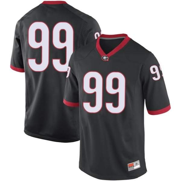 Men's Georgia Bulldogs #99 Jordan Davis Black Replica College NCAA Football Jersey TNV56M4C