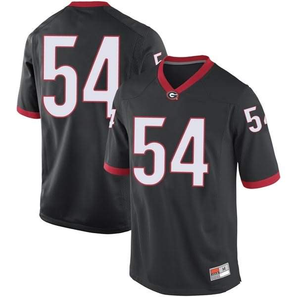 Men's Georgia Bulldogs #54 Justin Shaffer Black Replica College NCAA Football Jersey YAK82M2A