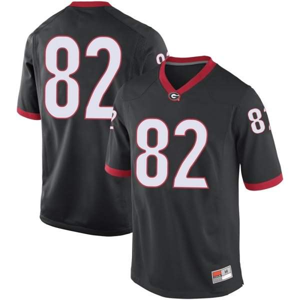 Men's Georgia Bulldogs #82 Kolby Wyatt Black Replica College NCAA Football Jersey UOV13M7G