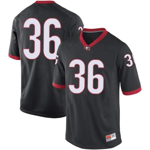 Men's Georgia Bulldogs #36 Latavious Brini Black Game College NCAA Football Jersey FQT47M0Z