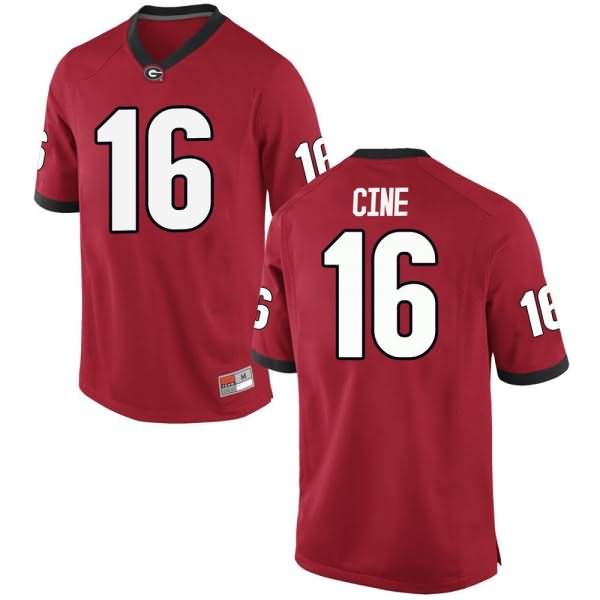 Men's Georgia Bulldogs #16 Lewis Cine Red Game College NCAA Football Jersey XWQ82M8Q