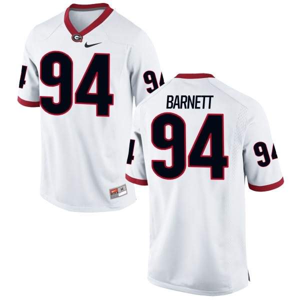 Men's Georgia Bulldogs #94 Michael Barnett White Authentic College NCAA Football Jersey EVB41M1E