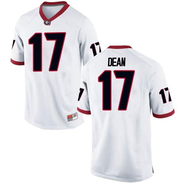 Men's Georgia Bulldogs #17 Nakobe Dean White Game College NCAA Football Jersey YKI02M6I