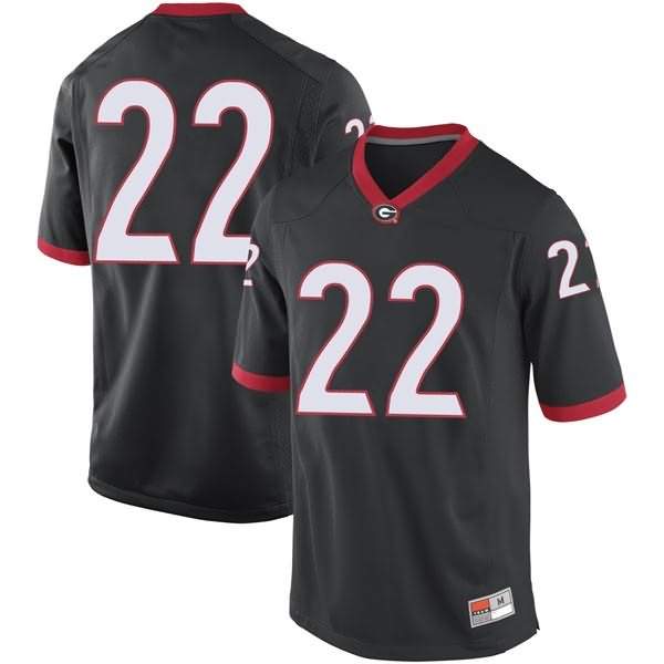 Men's Georgia Bulldogs #22 Nate McBride Black Replica College NCAA Football Jersey MCO36M5J