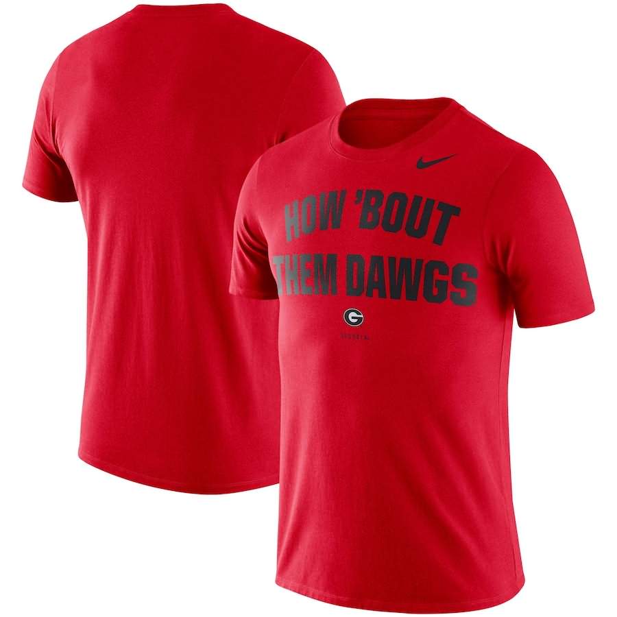 Men's Georgia Bulldogs Phrase Performance Red College NCAA Football T-Shirt VXO88M2J
