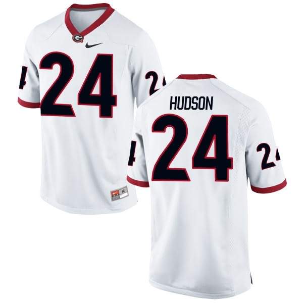 Men's Georgia Bulldogs #24 Prather Hudson White Replica College NCAA Football Jersey FCL88M1T