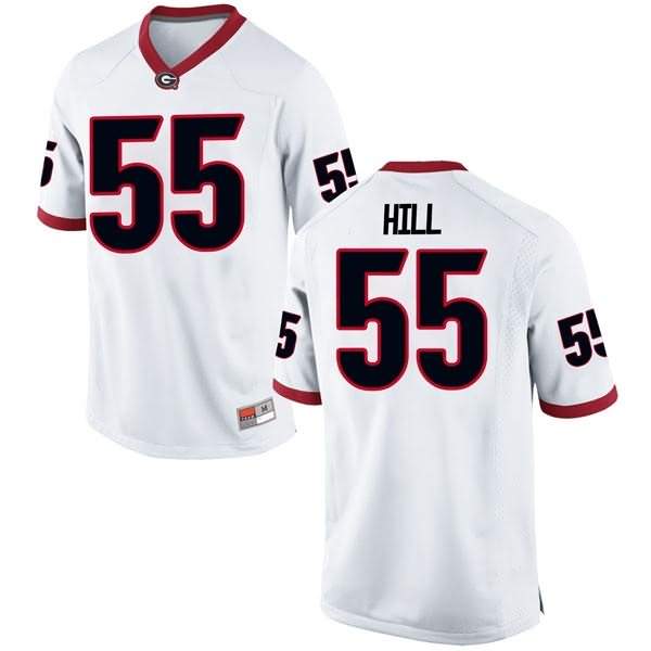 Men's Georgia Bulldogs #55 Trey Hill White Game College NCAA Football Jersey RYE26M7B