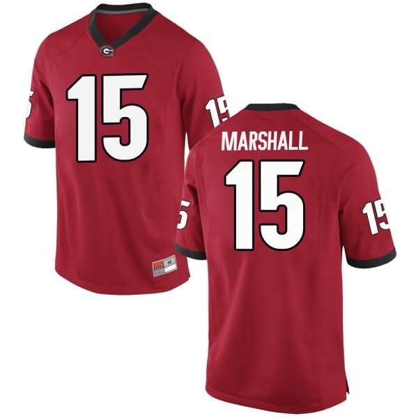 Men's Georgia Bulldogs #15 Trezmen Marshall Red Replica College NCAA Football Jersey GSF62M4C