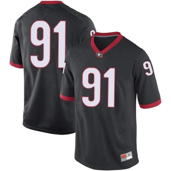 Men's Georgia Bulldogs #91 Tymon Mitchell Black Replica College NCAA Football Jersey PBL16M5Z