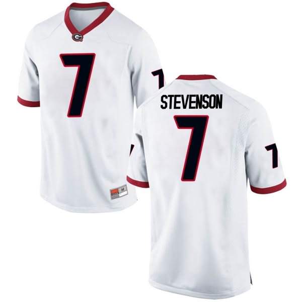 Men's Georgia Bulldogs #7 Tyrique Stevenson White Replica College NCAA Football Jersey DYA23M0H