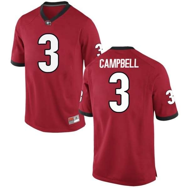 Men's Georgia Bulldogs #3 Tyson Campbell Red Game College NCAA Football Jersey SIP16M2I