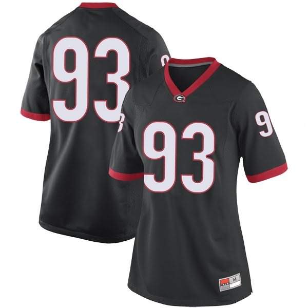 Women's Georgia Bulldogs #93 Antonio Poole Black Game College NCAA Football Jersey TRM73M2F