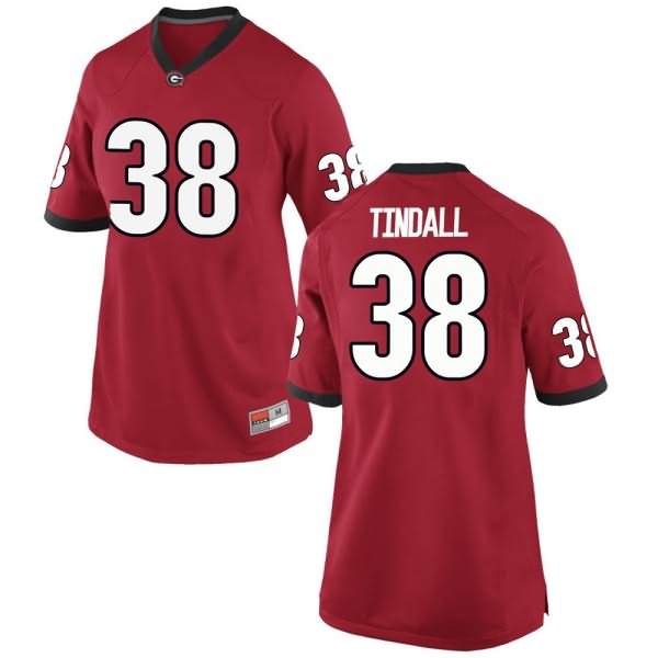 Women's Georgia Bulldogs #38 Brady Tindall Red Game College NCAA Football Jersey BQR64M0N