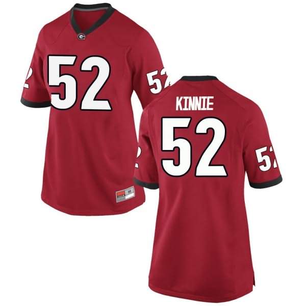 Women's Georgia Bulldogs #52 Cameron Kinnie Red Replica College NCAA Football Jersey EQE12M1Y