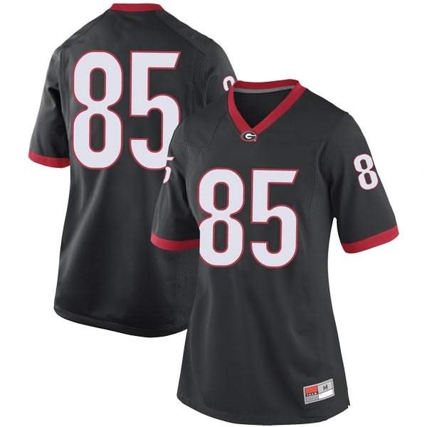 Women's Georgia Bulldogs #85 Cameron Moore Black Game College NCAA Football Jersey CBE13M3R