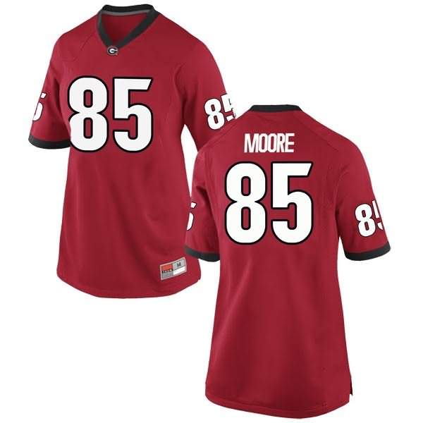 Women's Georgia Bulldogs #85 Cameron Moore Red Replica College NCAA Football Jersey WWR30M3K