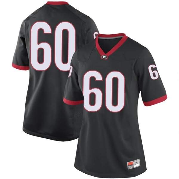 Women's Georgia Bulldogs #60 Clay Webb Black Replica College NCAA Football Jersey HCV46M6F