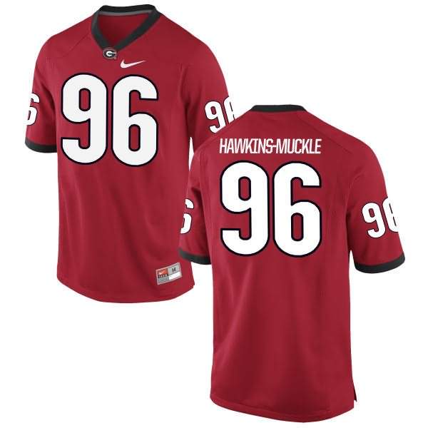 Women's Georgia Bulldogs #96 DaQuan Hawkins-Muckle Red Authentic College NCAA Football Jersey WYQ31M3Y