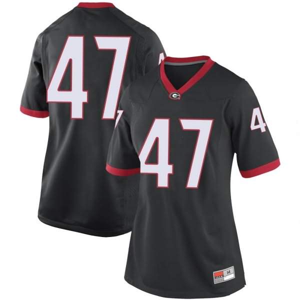 Women's Georgia Bulldogs #47 Dan Jackson Black Game College NCAA Football Jersey IIR47M1G