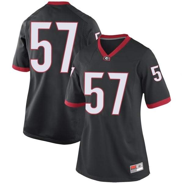 Women's Georgia Bulldogs #57 Daniel Gothard Black Replica College NCAA Football Jersey ZLP67M3F