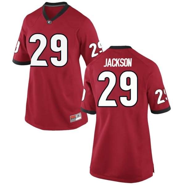 Women's Georgia Bulldogs #29 Darius Jackson Red Replica College NCAA Football Jersey XFU20M7F