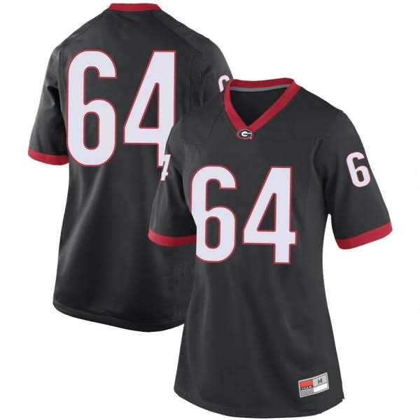 Women's Georgia Bulldogs #64 David Vann Black Game College NCAA Football Jersey TNN73M5X