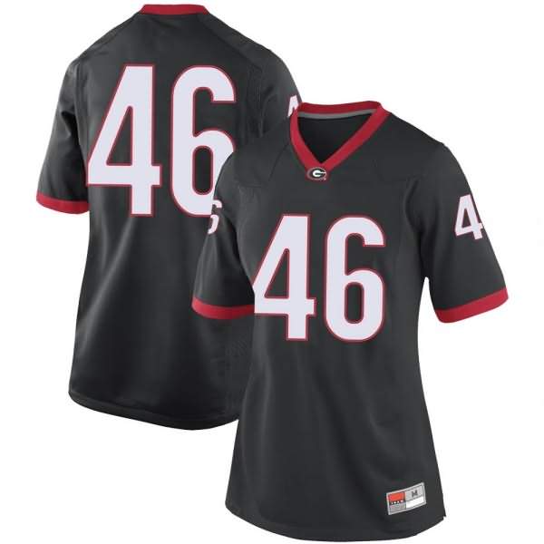 Women's Georgia Bulldogs #46 George Vining Black Game College NCAA Football Jersey TIB48M0Q